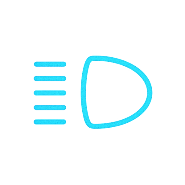 icono de luces de carretera activadas en el cuadro